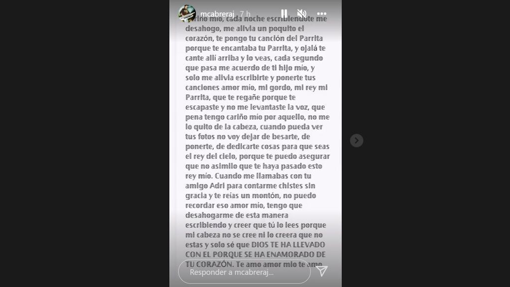 Historia de Instagram de Cabrera
