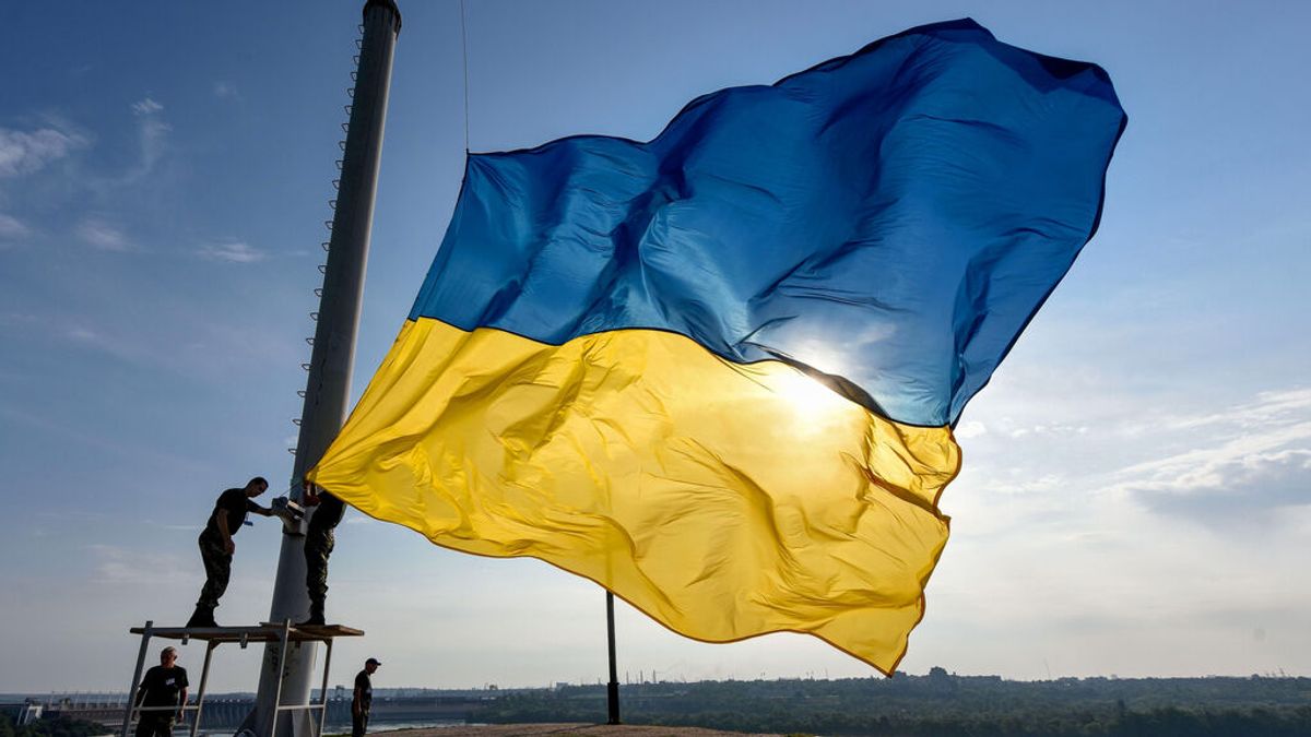 Imagen de archivo de una bandera de Ucrania