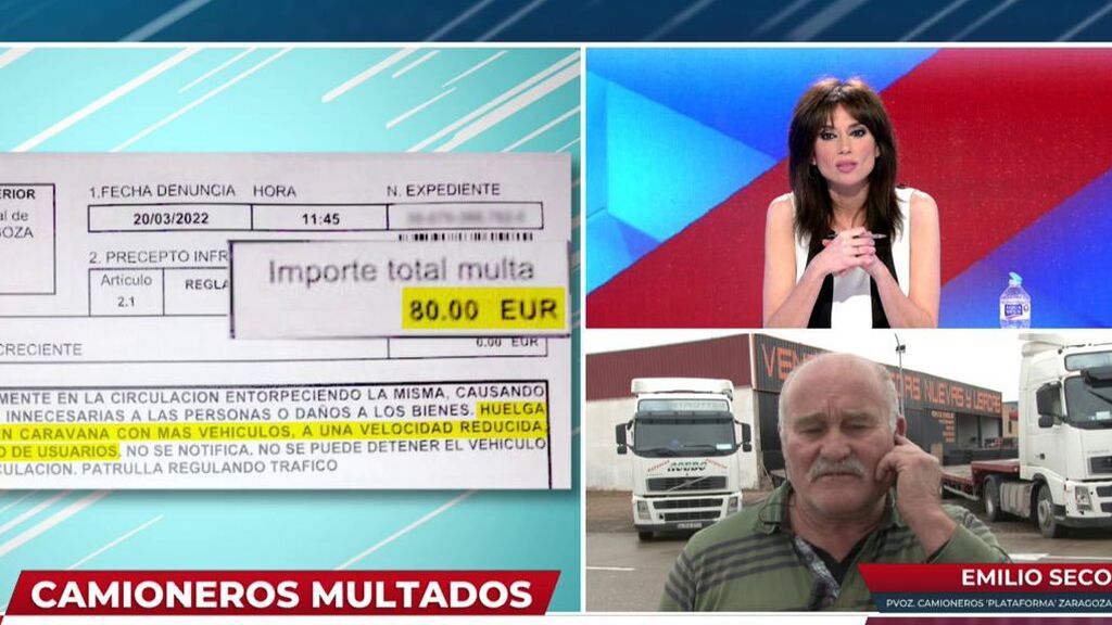 Los camioneros de Zaragoza, multados