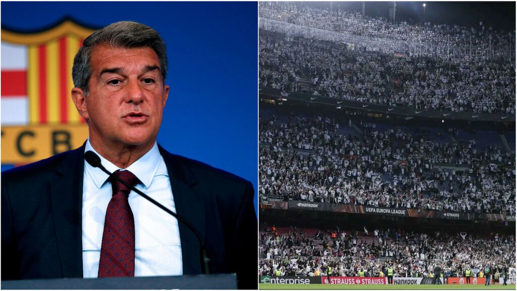 Joan Laporta señala a los socios por las entradas ante el Eintracht