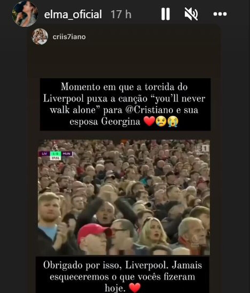 Elma, hermana de Cristiano, emocionada por el apoyo a su hermano de Anfield
