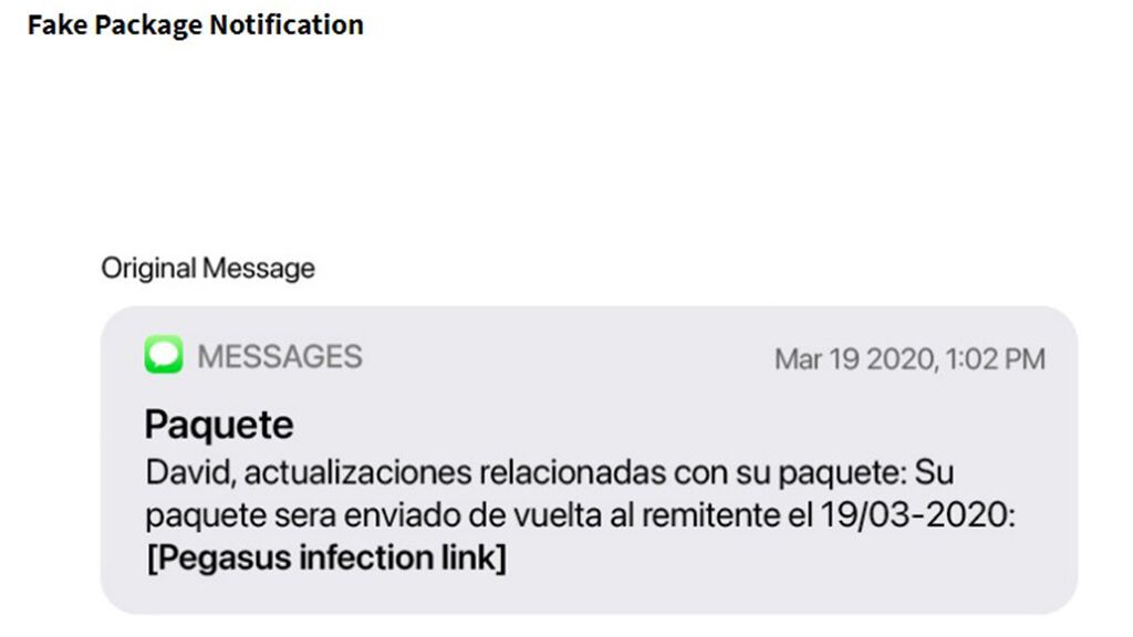 Falso aviso de paquetería