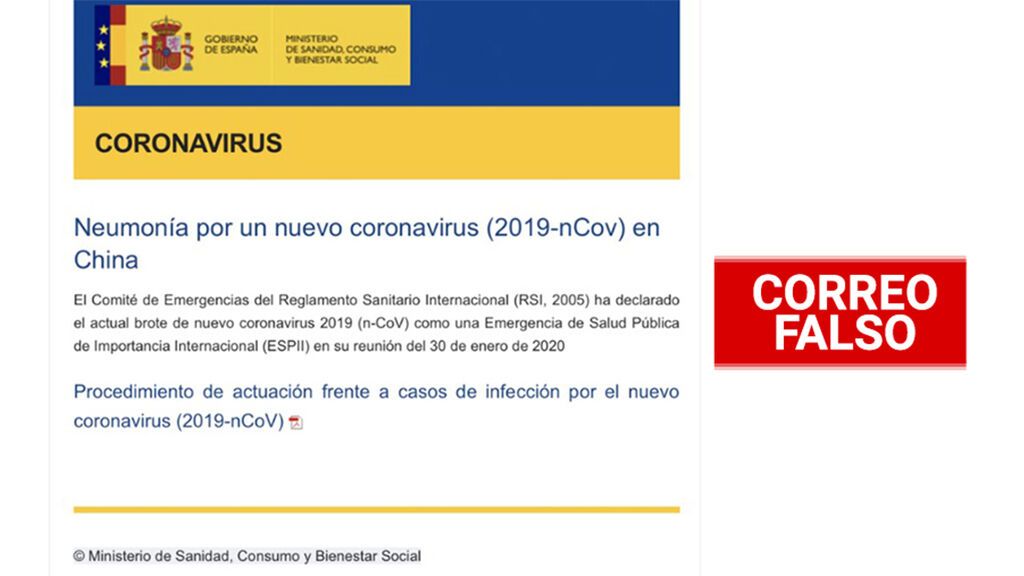 Falso mensaje sobre el coronavirus