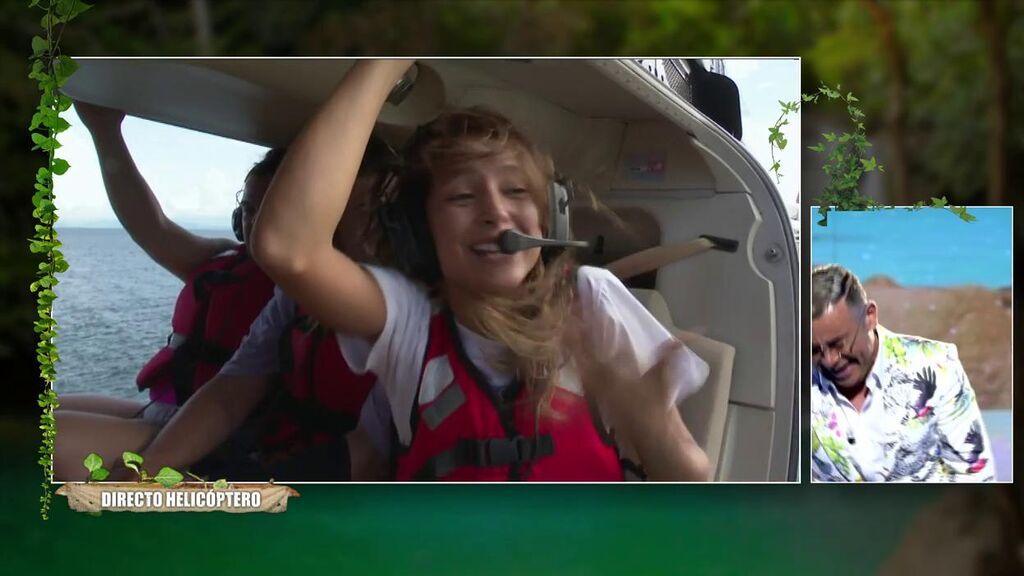 Mariana Rodríguez salta desde el helicóptero