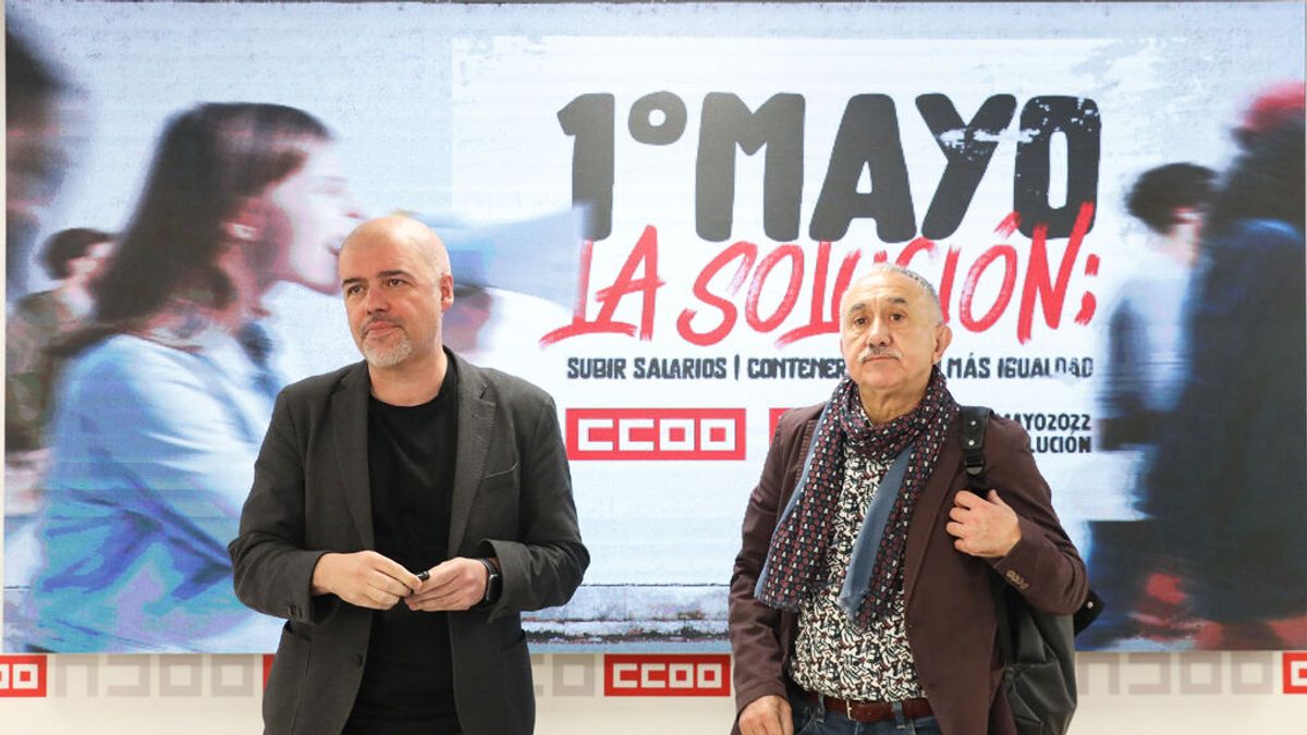 CCOO y UGT llevan al 1º de mayo la batalla por subir salarios ante el aumento de la inflación CCOO y UGT llevan al 1º de mayo la batalla por subir salarios ante el aumento de la inflación