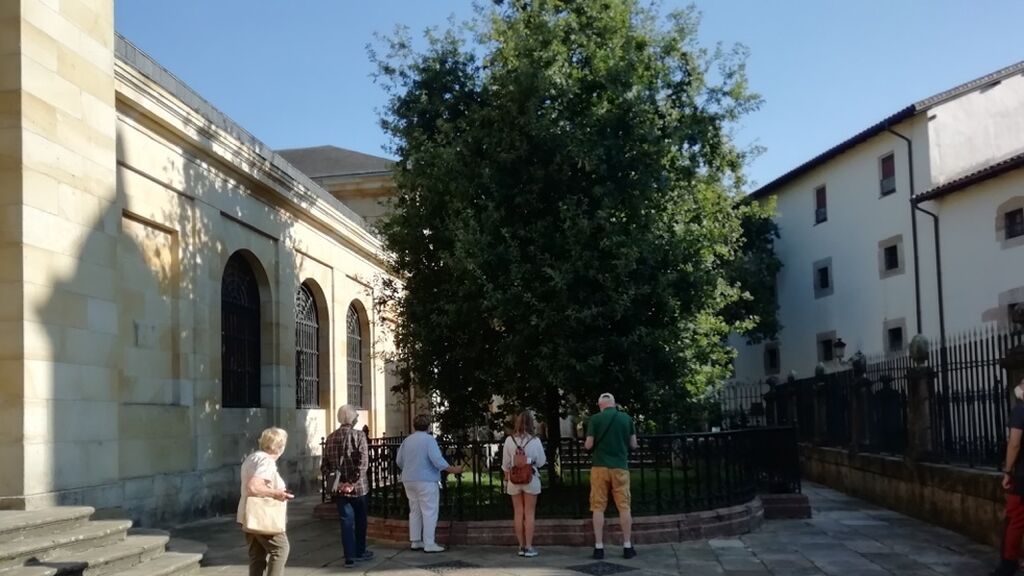 EuropaPress_3948839_turistas_visitan_arbol_gernika_casa_juntas_gernika