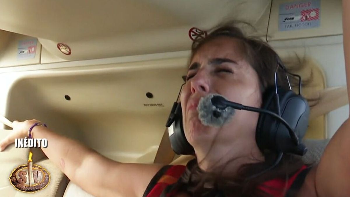 El sufrimiento de Anabel Pantoja en el helicóptero durante la publicidad