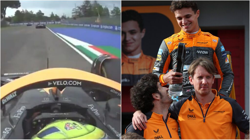 Lando Norris felicita en plena carrera de Imola el cumpleaños a la madre de su ingeniero