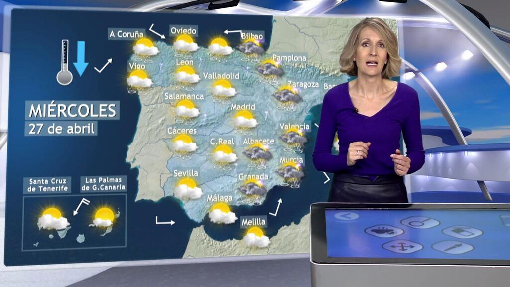El miércoles habrá lluvias en prácticamente toda España: el tiempo para el 27 de abril