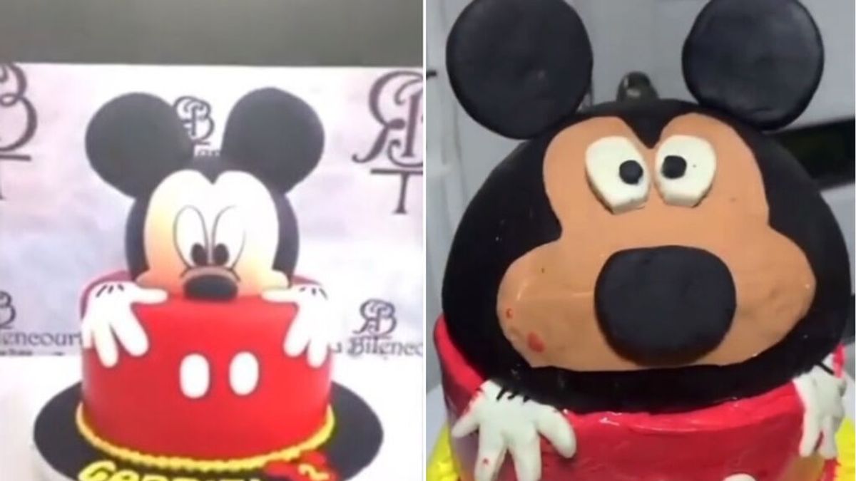 Encarga una tarta de Mickey y lo que le traen no es lo esperado: "Es él, pero después de casarse"