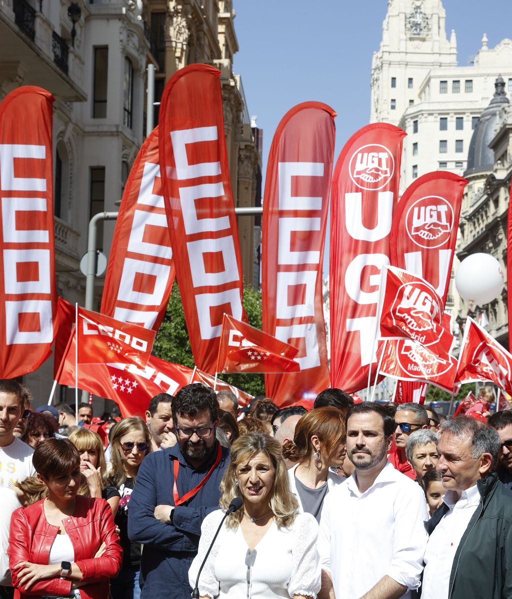 Arranca la manifestación del 1 de Mayo para pedir mejoras salariales, en imágenes