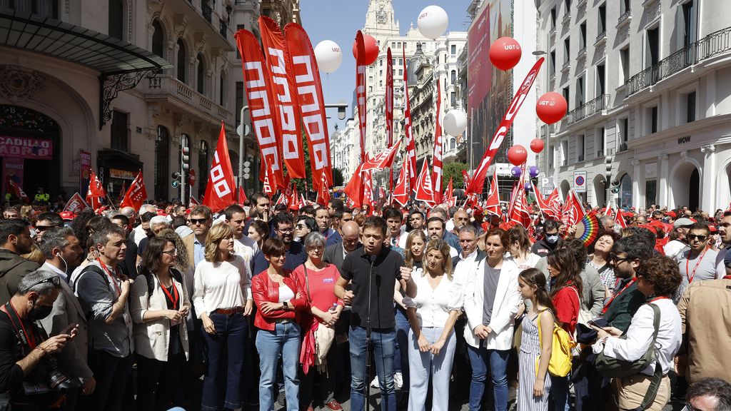 Arranca la manifestación del 1 de Mayo para pedir mejoras salariales, en imágenes