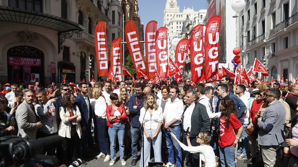 Arranca la manifestación del 1 de Mayo para pedir mejoras salariales, en imágenes