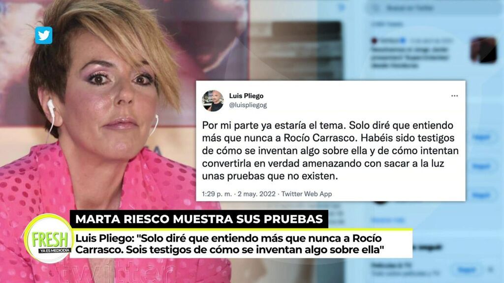 Luis Pliego desmiente a Marta Riesco