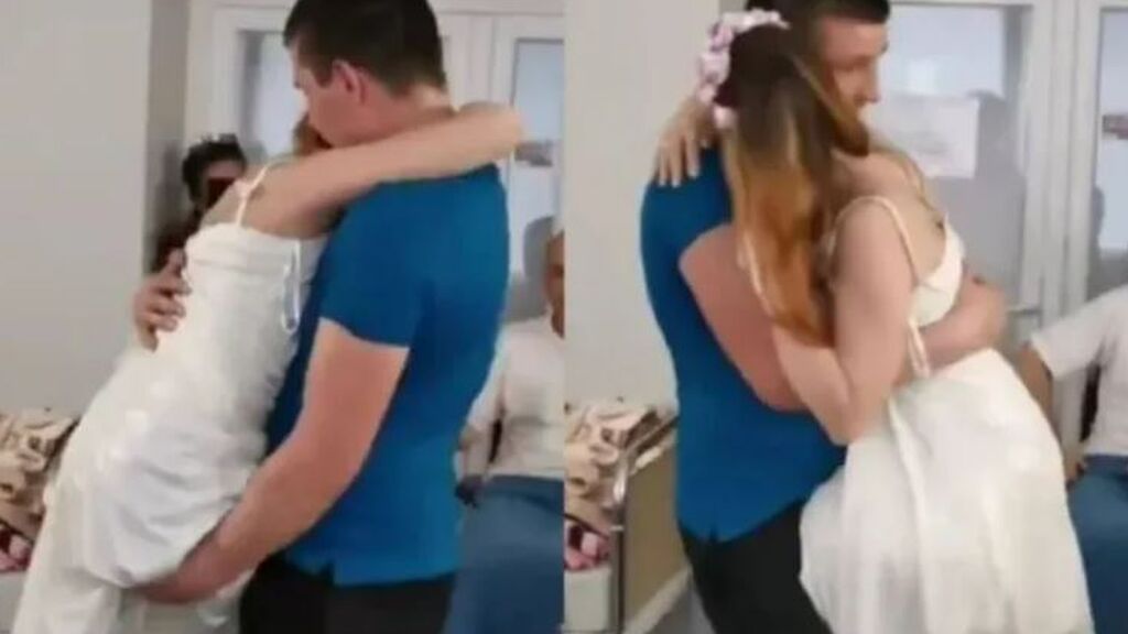 El baile del amor en Ucrania: el primero, tras su boda, de una enfermera que perdió sus piernas