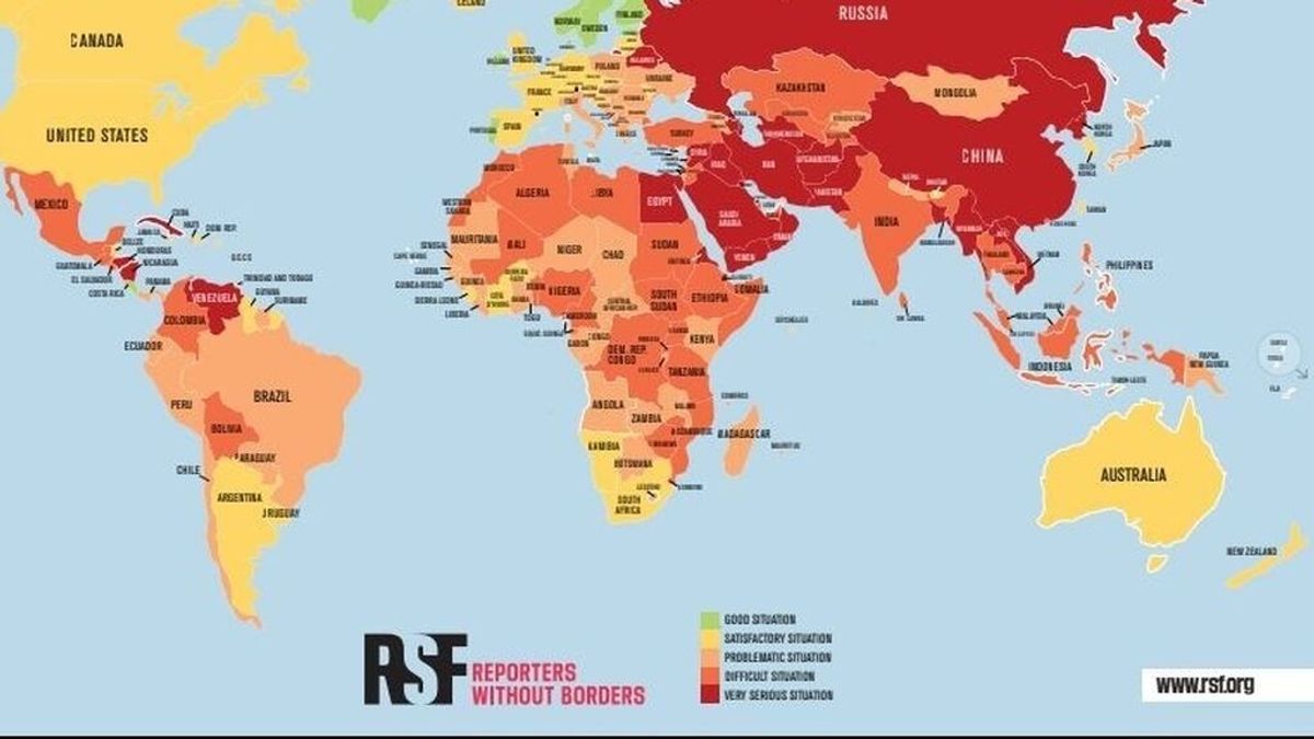 Reporteros sin Fronteras hace bajar a España tres puestos en el ranking de libertad de prensa por la polarización de los medios Reporteros sin Fronteras hace bajar a España tres puestos en el ranking de libertad de prensa por la polarización de los medios