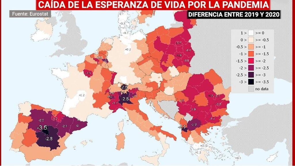 Madrid, la región de la UE donde más cayó la esperanza de vida en 2020 por la covid