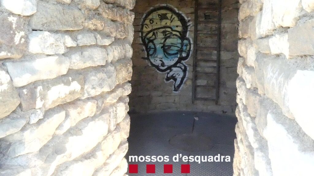 Pintada en el interior del Pilar d'Almenara en Agramunt