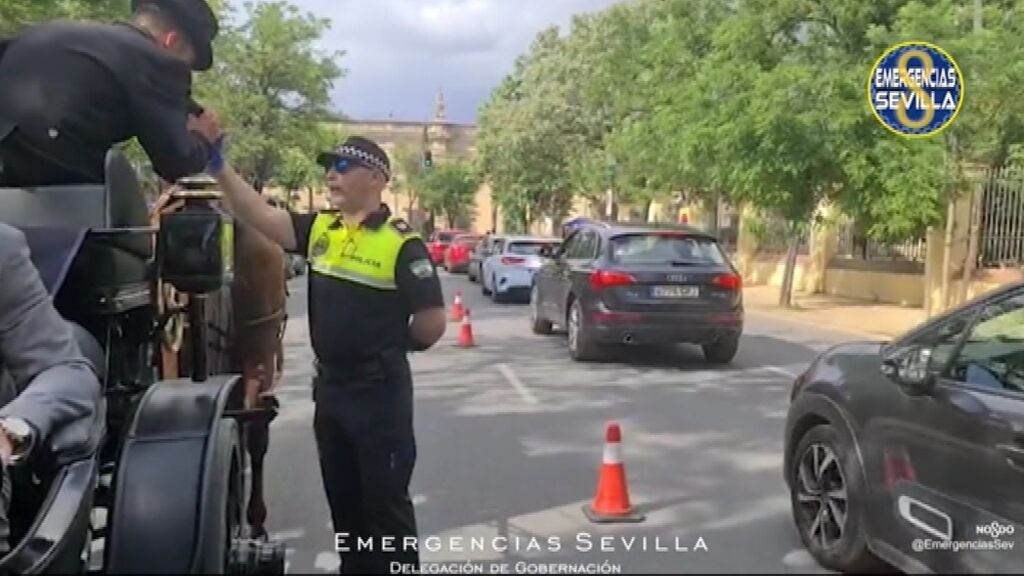 Controles de alcoholemia a los cocheros de caballos en el entorno de la Feria de Sevilla