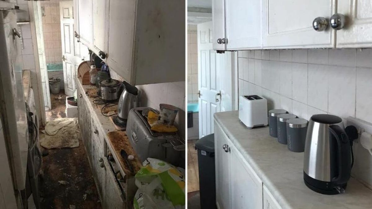 El antes y el después de una casa que estuvo 12 años sin limpiarse: las fotos del espectacular cambio