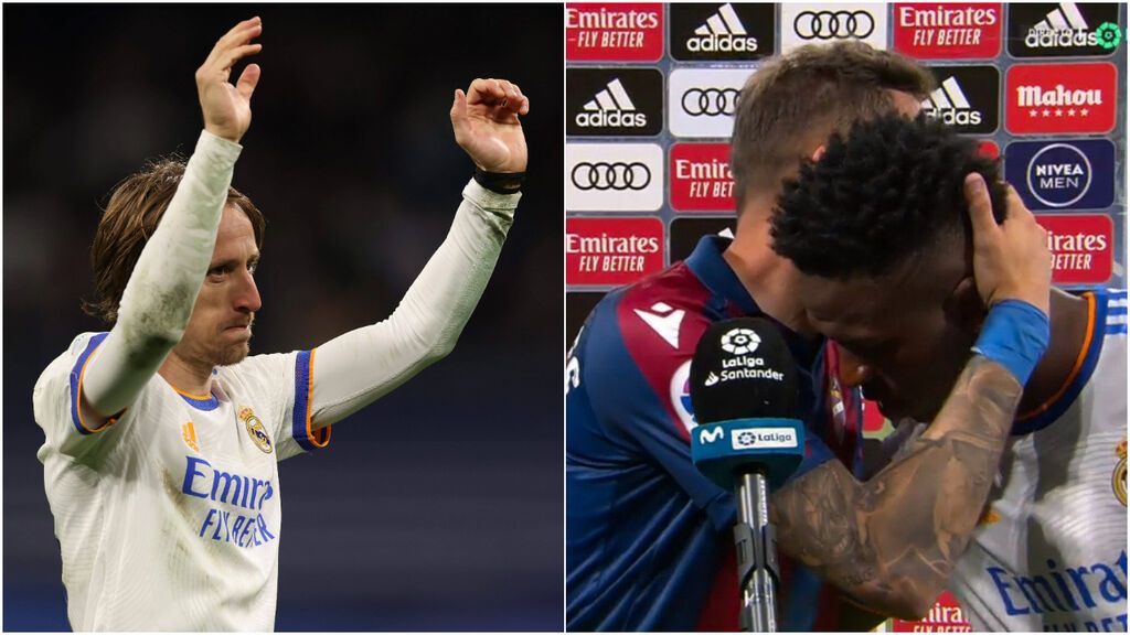 El abrazo de Vinicius a Morales