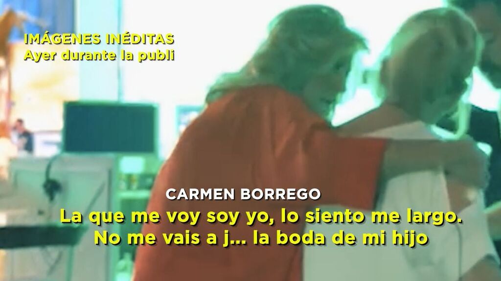 Carmen Borrego estalla durante la publicidad