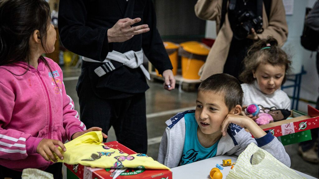 Niños en un refugio de Zaporiyia.