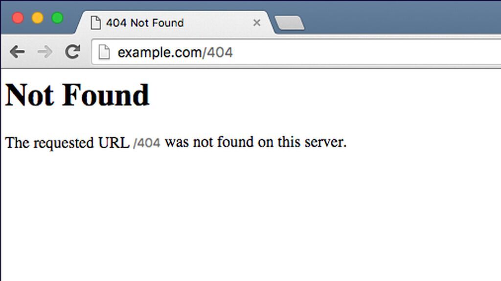 El origen del mensaje de error 404 de página no encontrada