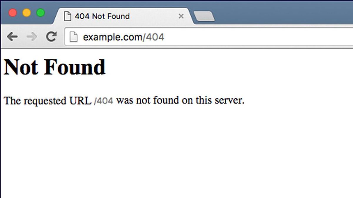El origen del mensaje de error 404 de página no encontrada