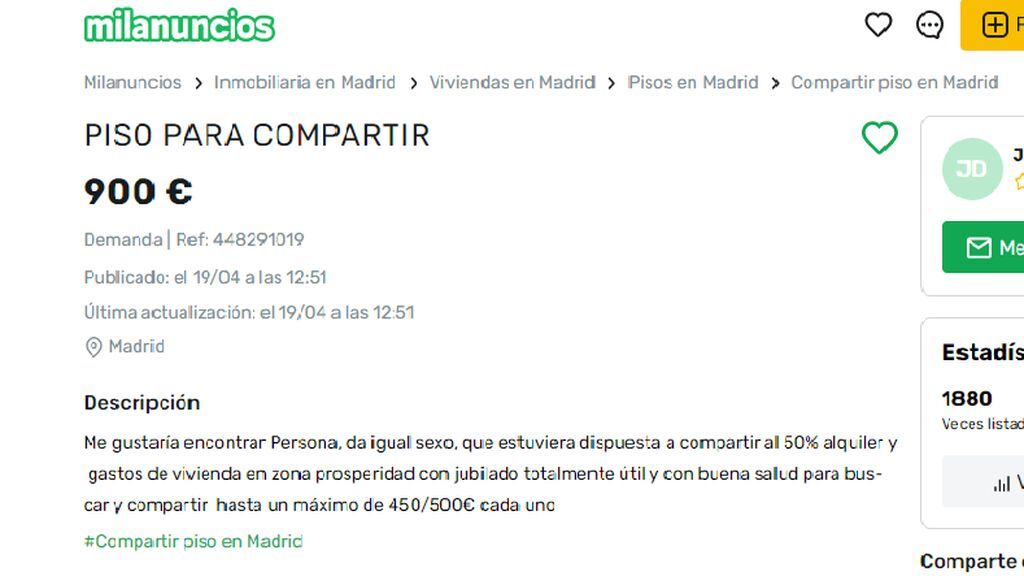 ALQUILER PISO JUBILADO
