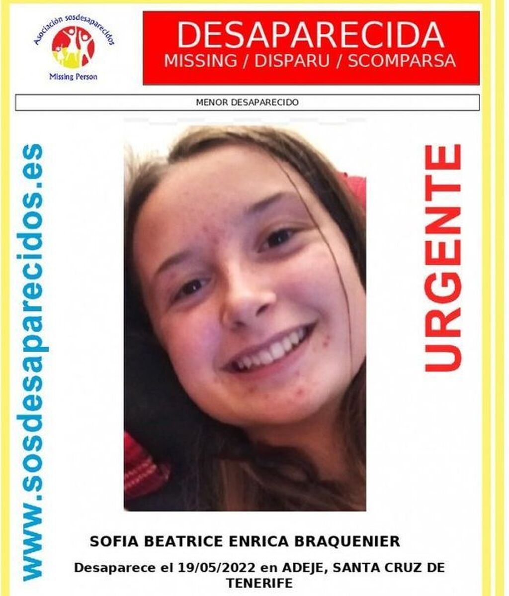 Buscan a Sofía Beatrice, una menor de 14 años desaparecida en el sur de Tenerife