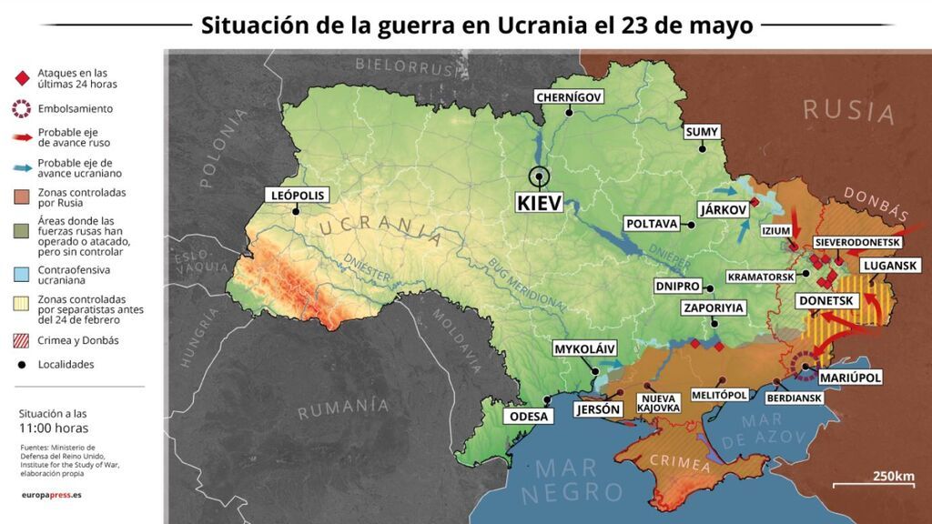 Situación de la guerra en Ucrania este 23 de mayo