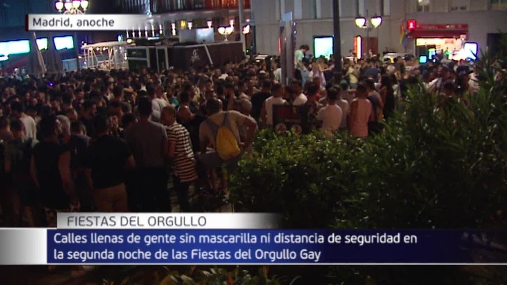 Las fiestas del Orgullo en el barrio de Chueca, en Madrid, sin mascarillas ni distancia de seguridad