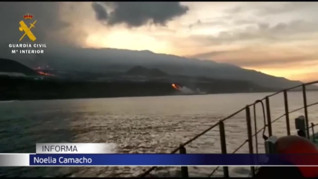 Así crece la nueva fajana del volcán de La Palma