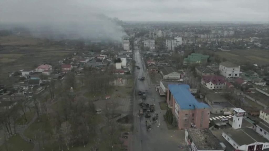 Las ciudades ucranianas completamente destruidas vistas desde el aire