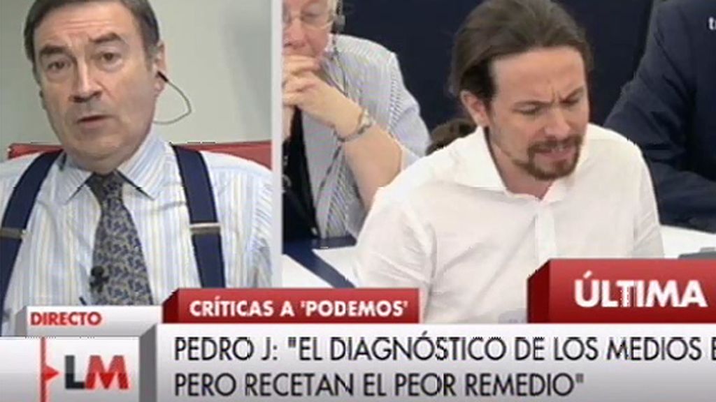 Pedro J. Ramírez está de acuerdo con "el diagnóstico" de Podemos cree que sus remedios son "contraproducentes"