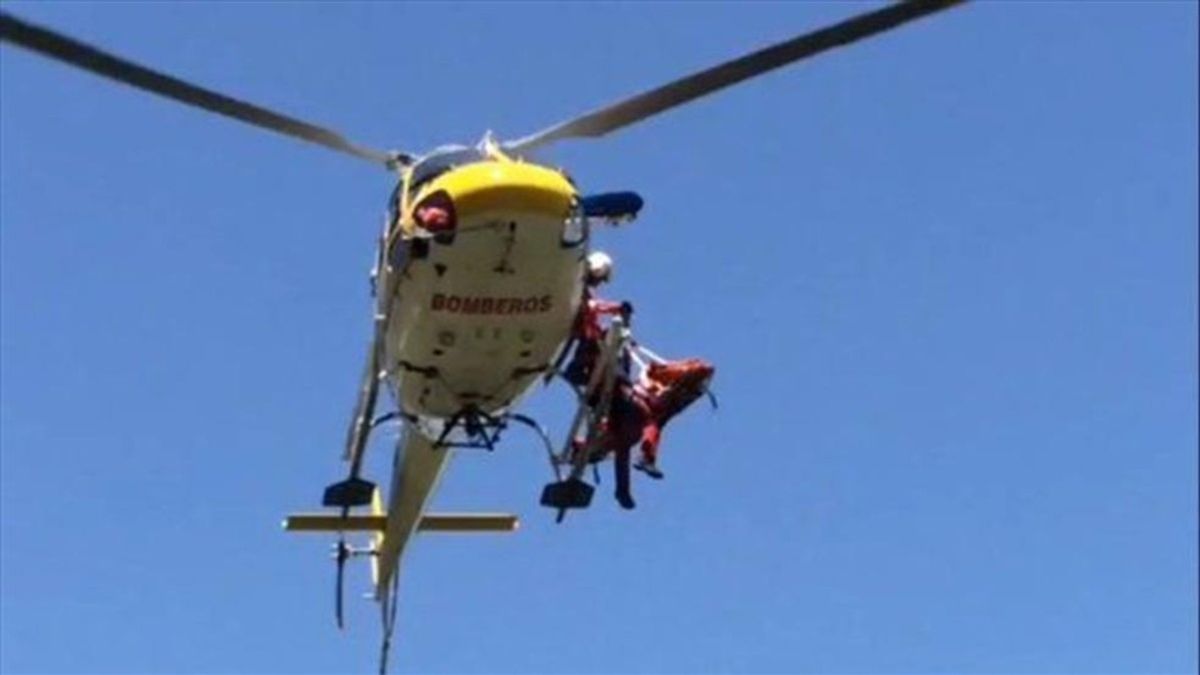 Helicóptero que trasladó al corredor al Hospital de 12 de octubre
