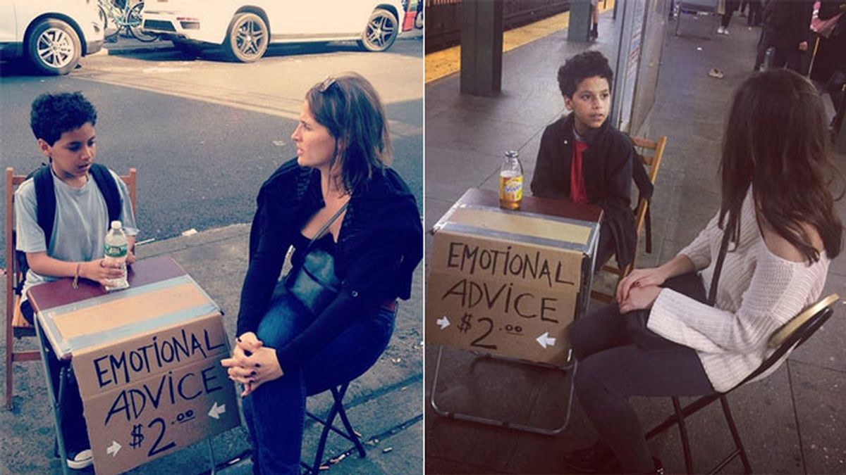 Un niño vende sus consejos emocionales por 2 dólares Un niño vende sus consejos emocionales por 2 dólares