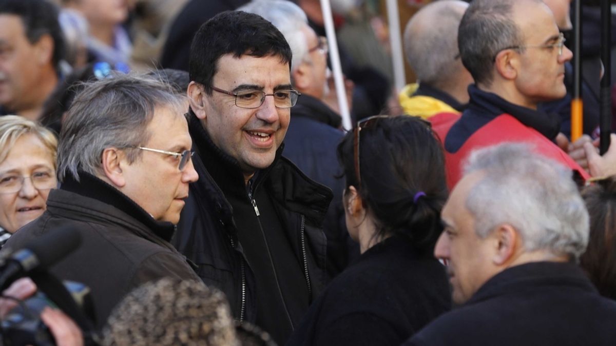 Mario Jiménez en la manifestación convocada en Madrid por UGT y CCOO