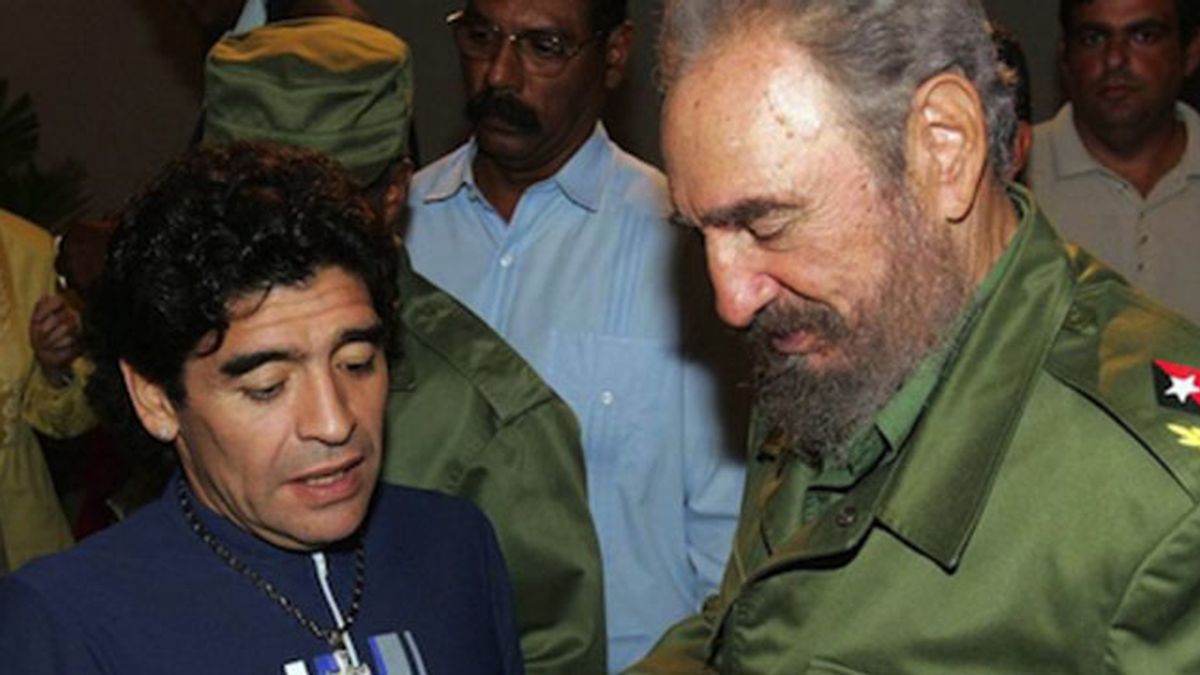 Maradona y Fidel Castro