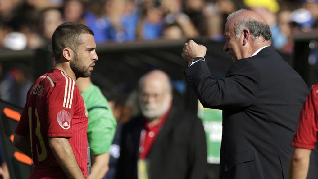 Jordi Alba se lleva la bronca de Del Bosque