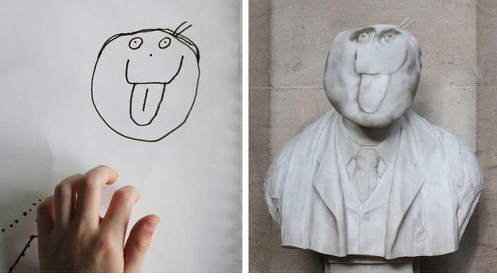 Lo que el pequeño dibuja...lo que su papá ve