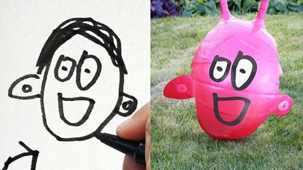 Lo que el pequeño dibuja...lo que su papá ve