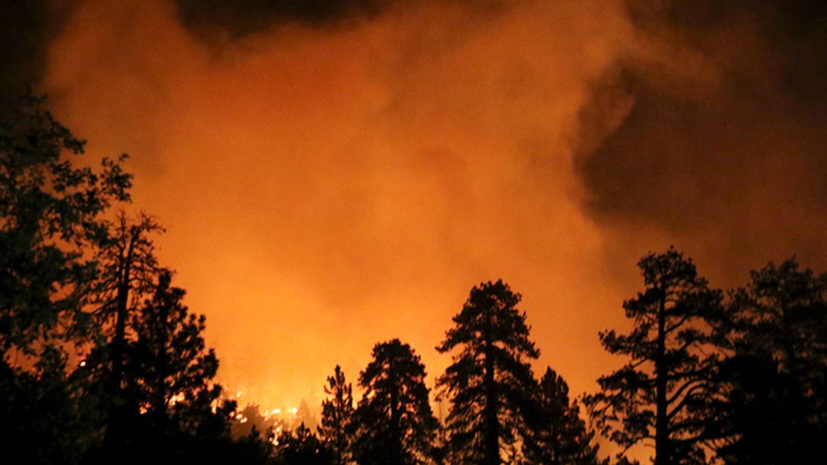 Centenares de campistas evacuados por el incendio forestal de California