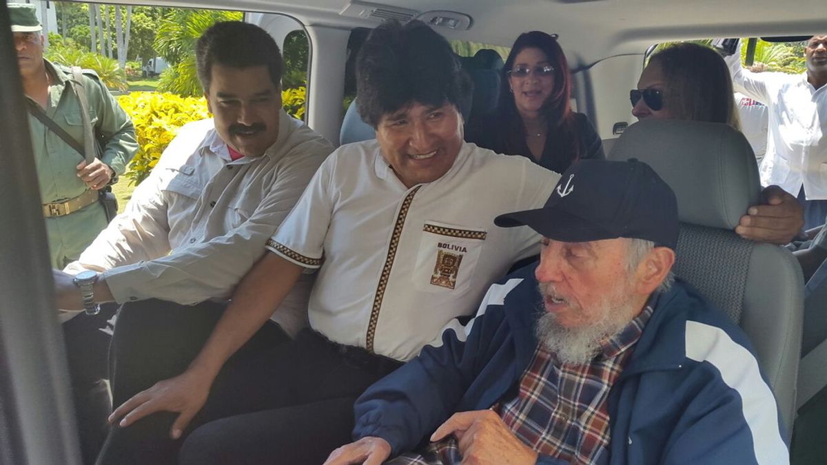 Fidel Castro celebra su 89 cumpleaños junto a Maduro y Morales