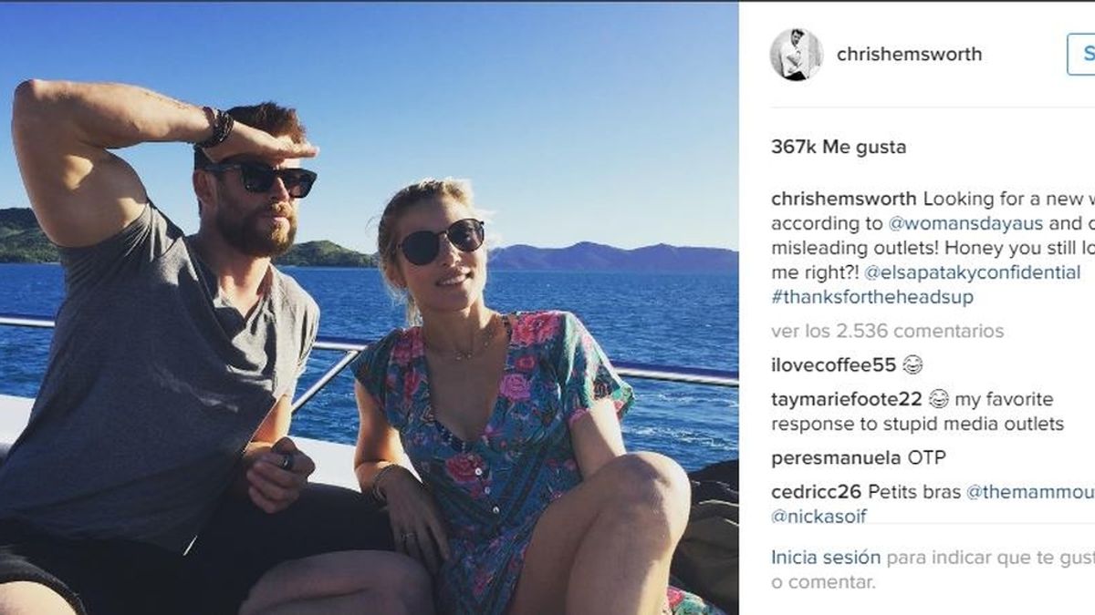 Chris Hemsworth y Elsa Ptaky tras los rumores de su ruptura