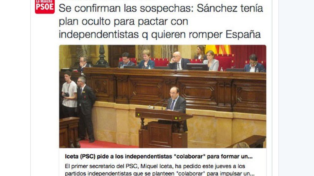 Polémico tuit del PSOE de Castilla La Mancha