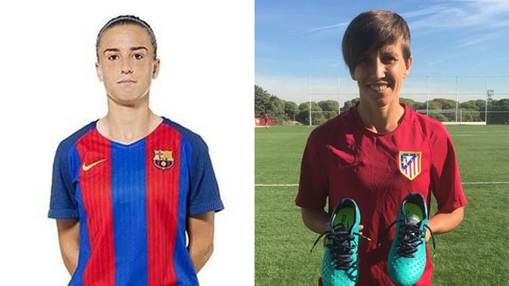 En posición de delanteras: Bárbara Latorre y Sonia Bermudez