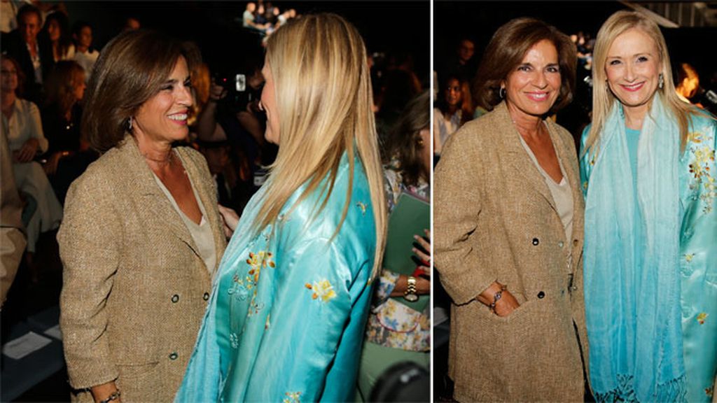 Ana Botella y Cristina Cifuentes en el desfile de Roberto Torretta