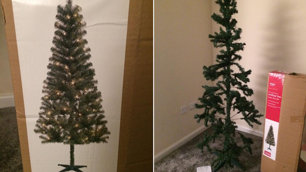 Recibe un decepcionante árbol de Navidad muy diferente al anuncio Recibe un decepcionante árbol de Navidad muy diferente al anuncio
